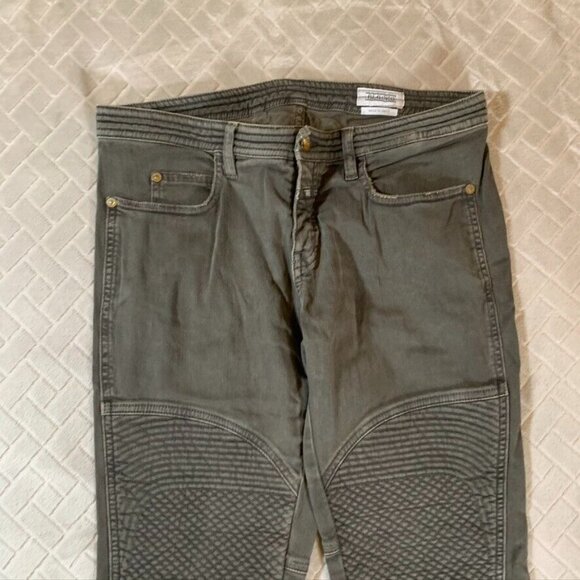 Closed Womens 27 Denim Jeans Army Olive Green Moto Skinny Zip Ankle Low Rise - Picture 2 of 10